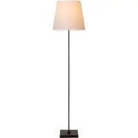 Lucide Lámpara de pie clásica, negra, con base cuadrada, pantalla cónica blanca de tela, ideal para salón o dormitorio. Altura: 150 cm. Casquillo: 1xE27. Potencia: 40W. Modelo: PENDIO de