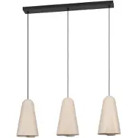 Eglo Lámpara colgante Tolleric, lámpara colgante de 3 luces ideal para colocar sobre una mesa de comedor, lámpara para comedor, con casquillo E27, longitud de 150 cm