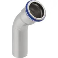 Geberit GE Mapress, acero inoxidable, codo de 45°, diámetro 22 mm, 1 unidad.