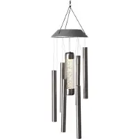 Star Trading 479-37, Lámpara colgante para exteriores, acero inoxidable, IP44, para jardín, con sensor de luz y bombillas no reemplazables