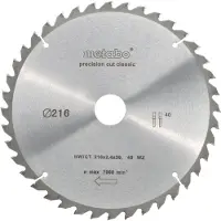 Metabo 216 x 2,4 x 30 mm Hoja de sierra para madera 40T