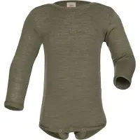 Engel - Baby Bodysuit Long Sleeve with Press Studs on Shoulder - Ropa interior merino size 86/92, oliva