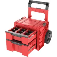Qbrick System PRO Cart 2.0 Plus Cajón 2 Rojo Ultra HD Custom caja móvil con ruedas 520 x 415 x 660 mm 9,5 l 12 l asa telescópica doble desmontable