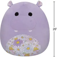 Squishmallows Peluche Hipopótamo Morado Con Vientre Floral Figura De Hanna 50 Cm