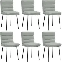 vidaXL : 6 sillas de comedor, color gris claro, tapizadas en terciopelo