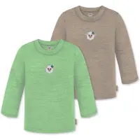 Normani Camiseta 'Taupo' beige oscuro / esmeralda / verde claro / blanco