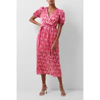 French Connection Elianna Burnout Dress Red Talla: 6 | Vestidos Midi Outlet | Mujer | Rojo