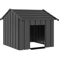 vidaXL Cabaña para perros , con techo, 85x107x81 cm, acero galvanizado
