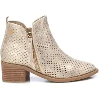 Xti para mujer. 14396101-ORO Botines de piel 143961 dorado (39), 5 a 8cm, Cremallera, Casual, outlet 2026.