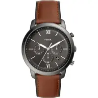 Fossil Reloj analógico marrón / gris basalto