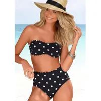 LASCANA Top de bikini negro / blanco
