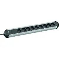 Bachmann , regleta de enchufes PRIMO CLASSIC ALU, de 9 enchufes, sin interruptor