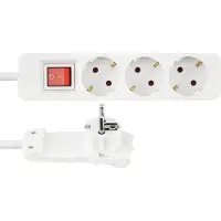 REV RITTER: Regleta de enchufes triple con interruptor y enchufe plano