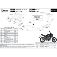 MIVV Sistema De Escape Completo Homologado Gp Yamaha Mt-07/fz-07 2021-24 Y.065.lxbp