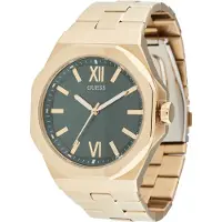GUESS Reloj analógico 'Emperor' oro / verde oscuro