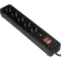 Acar X5, 5 metros, Interior, Plástico, Negro, Universal, 5 tomas de corriente / enchufes