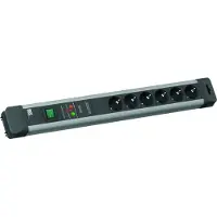 Secomp CONNECTUS, regleta de enchufes con 6 tomas de corriente, protección completa para dispositivos, interruptor, 2 metros