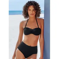 LASCANA Top de bikini 'Scallop' negro