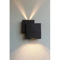Lutec ECO-LIGHT 5287901012. Lámpara de pared exterior LED RIALTO de , color negro, 18W, 200+700 lúmenes, IP44, iluminación ascendente y descendente