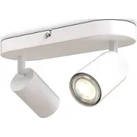 B.K.Licht Foco LED direccional, estilo retro, blanco, con casquillo GU10, lámpara de techo para pasillo o dormitorio