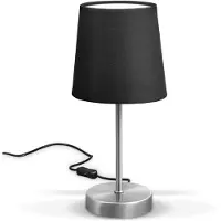 B.K. Licht Lámpara de noche: con interruptor, pantalla de tela, máximo 25W, casquillo E14, color