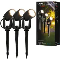 Briloner : Juego de expansión de 3 farolas LED Iris Connect, 3 unidades, 2W cada una, luz blanca cálida