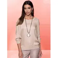 HEINE Blusa marrón claro / blanco