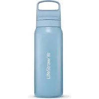 LifeStraw Go Icelandic Blue GOST-650ML-ICE Stainless Steel, botella de agua con filtro de 2 fases, 650 ml
