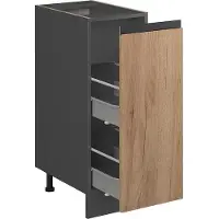 Vicco Armario de farmacia R-Line Roble dorado 30 cm En forma de J, sin encimera, Model 39772