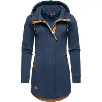 Ragwear Sudadera con cremallera 'Letty' azul oscuro / cognac
