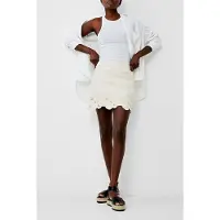 French Connection Ateena Twill Embroidered Skirt Ecru Talla: 18 | Mini Faldas Outlet | Mujer | Marrón