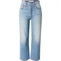 Levi's Ribcage Straight Ankle Cotton Linen Jeans Blue Talla: W28L29 | Pantalones Rectos Outlet | Mujer | Blanco