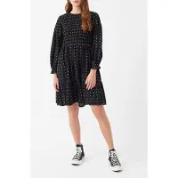 French Connection Ella Embr Ls Rnd Nk Dress Black Talla: 10 | Mini Vestidos Outlet | Mujer | Negro