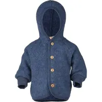 Engel - Children's Hooded Jacket with Wooden Buttons - Chaqueta de lana size 50/56, azul