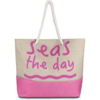 Normani Bolsa de playa beige moteado / rosa