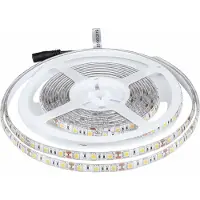 V-TAC Tiras LED de 5 metros, 11 W por metro, tecnología SMD 5050, luz de color blanco cálido, 3000 K, para uso en exteriores, con cinta adhesiva y cubierta de silicona, alimentadas a 12 voltios.