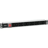 Equip 333318: Barra de enchufes de 19" (1U) de 12 tomas, con enchufes Schuko y interruptor