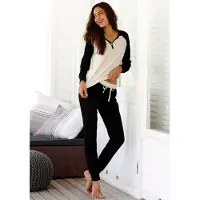 Buffalo Pijama negro / blanco