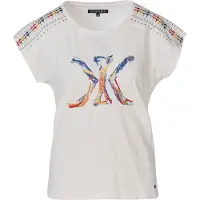 KOROSHI Camiseta genciana / azul claro / naranja / blanco