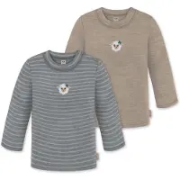 Normani Camiseta 'Taupo' beige oscuro / gris oscuro / esmeralda / blanco