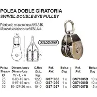 Goldenship Polea Giratoria De Doble Roldana