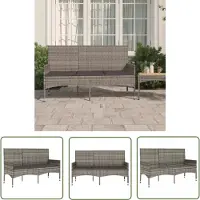 The Living Store Banca de jardín "" para 3 personas, con cojines, color gris, fabricada en ratán sintético