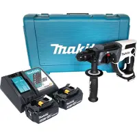 Makita Taladro percutor inalámbrico DHR 202 RFW 18 V 20 mm 2,0 J blanco + 2x batería recargable 3,0 Ah + cargador + maletín
