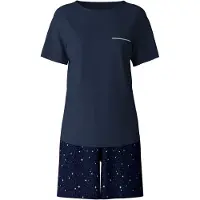 Calida Pijama de pantalón corto navy / blanco