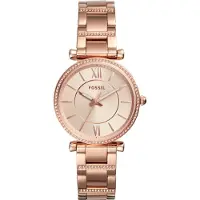 Fossil Reloj analógico 'Carlie' oro rosa / blanco