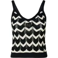 KOROSHI Top de punto negro / offwhite
