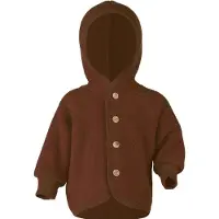 Engel - Children's Hooded Jacket with Wooden Buttons - Chaqueta de lana size 62/68, marrón