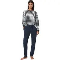 Marc O'Polo Pijama 'Mix & Match' azul oscuro / blanco