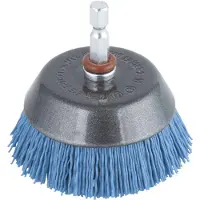 Wolfcraft Cepillo de nylon para limpieza, con un vástago de 6 mm, color azul = suave