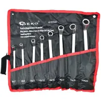 GEKO Juego de llaves de tubo de doble extremo, plegables, de acero Cr-V, de 6 a 22 mm, 8 piezas